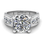 JBR Round Cut Solitaire Diamond Sterling Silver Wedding Ring - JBR Jeweler