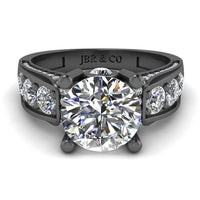 JBR Round Cut Solitaire Diamond Sterling Silver Wedding Ring - JBR Jeweler