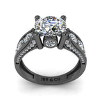JBR Round Cut Solitaire Diamond Sterling Silver Wedding Ring - JBR Jeweler