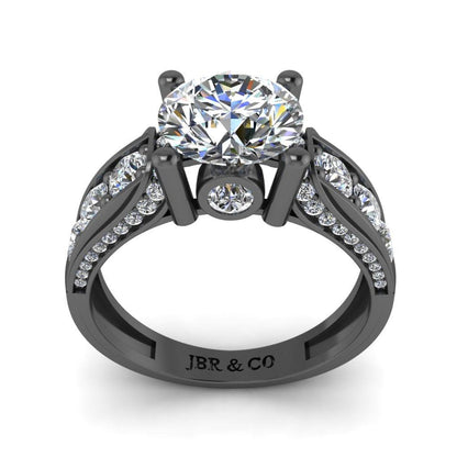 JBR Round Cut Solitaire Diamond Sterling Silver Wedding Ring - JBR Jeweler