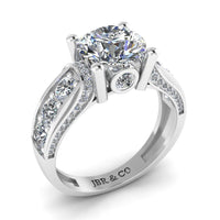JBR Round Cut Solitaire Diamond Sterling Silver Wedding Ring - JBR Jeweler