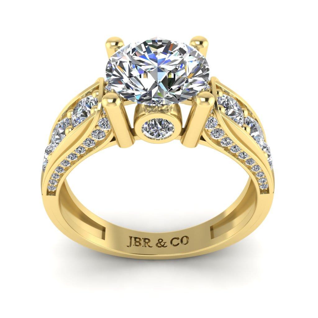 JBR Jeweler Silver Ring JBR Round Cut Solitaire Diamond Sterling Silver Wedding Ring