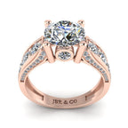 JBR Jeweler Silver Ring JBR Round Cut Solitaire Diamond Sterling Silver Wedding Ring