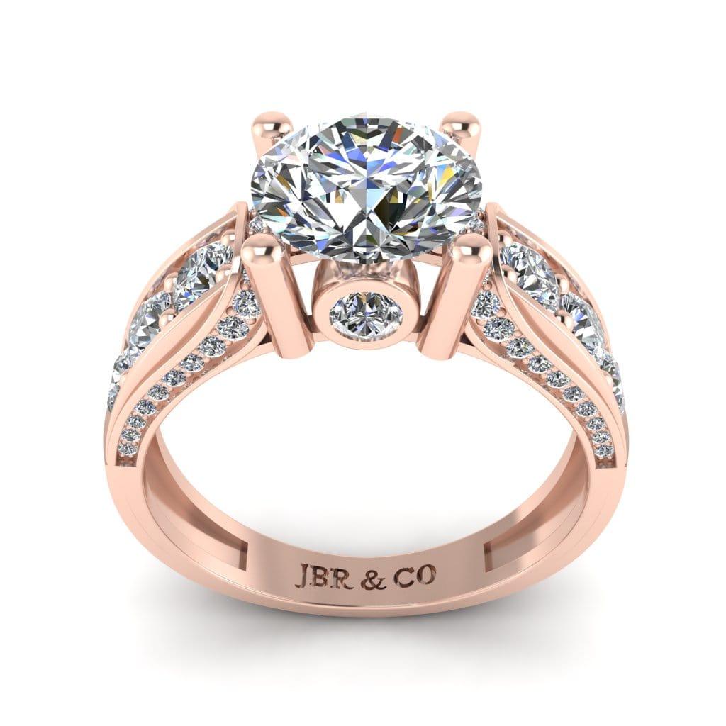 JBR Jeweler Silver Ring JBR Round Cut Solitaire Diamond Sterling Silver Wedding Ring