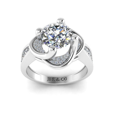 JBR Jeweler Silver Ring JBR Round Cut Solitaire Sterling Silver Ring