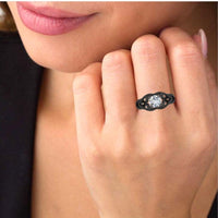 JBR Jeweler Silver Ring JBR Round Cut Solitaire Sterling Silver Women's Ring