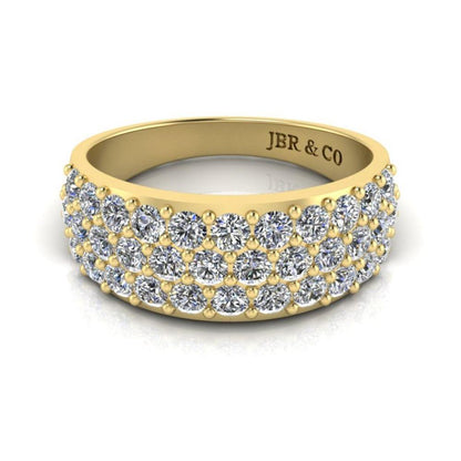 JBR Jeweler Silver Ring 3 / Silver Yellow Gold Plated JBR Round Cut Sterling Silver Engagement Ring