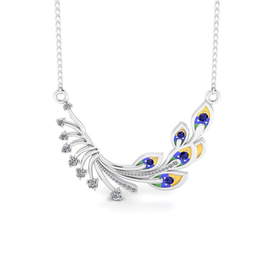 JBR Royalty Peacock Diamond Sterling Silver Necklace - JBR Jeweler