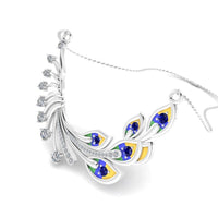 JBR Royalty Peacock Diamond Sterling Silver Necklace - JBR Jeweler