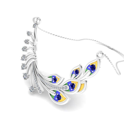 JBR Royalty Peacock Diamond Sterling Silver Necklace - JBR Jeweler