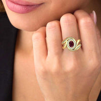 JBR Ruby Halo Wrap Sterling Silver Ring - JBR Jeweler