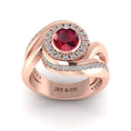 JBR Ruby Halo Wrap Sterling Silver Ring - JBR Jeweler