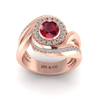 JBR Ruby Halo Wrap Sterling Silver Ring - JBR Jeweler