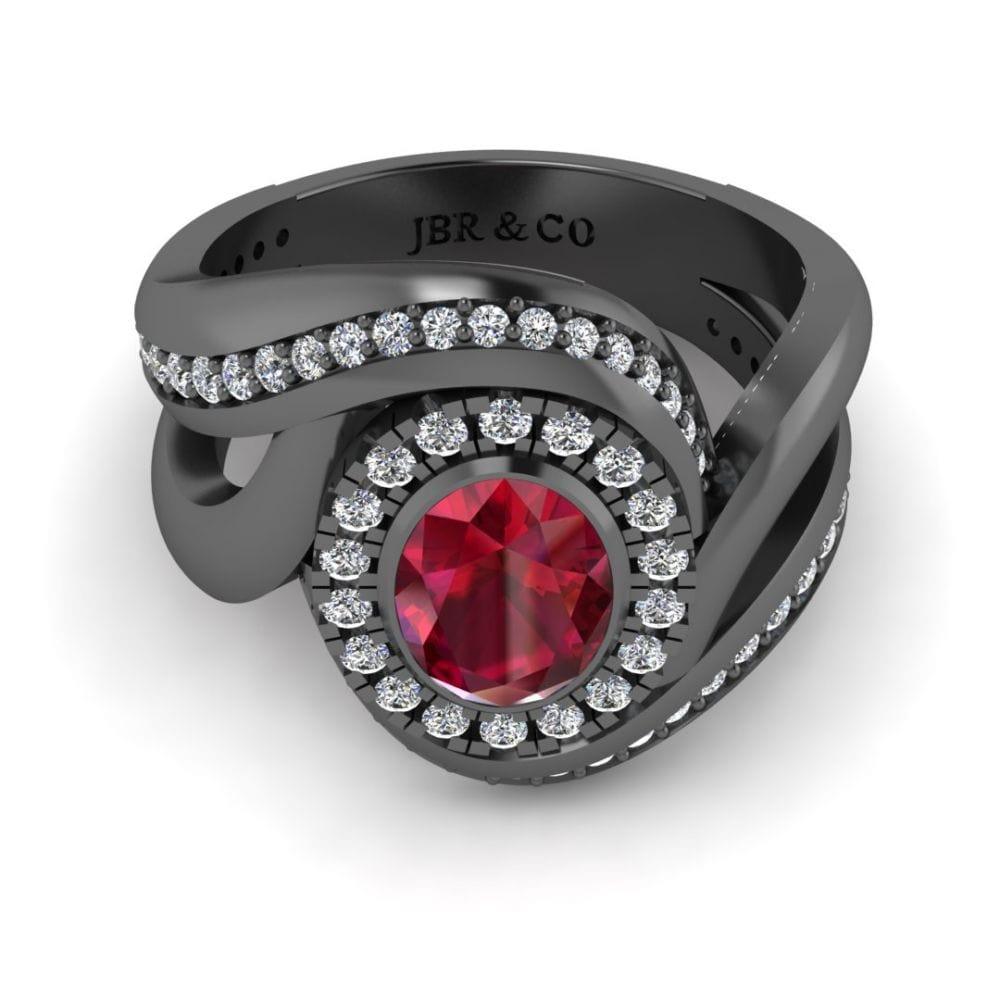 JBR Ruby Halo Wrap Sterling Silver Ring - JBR Jeweler