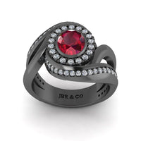 JBR Ruby Halo Wrap Sterling Silver Ring - JBR Jeweler