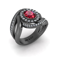 JBR Ruby Halo Wrap Sterling Silver Ring - JBR Jeweler