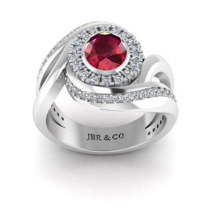 JBR Ruby Halo Wrap Sterling Silver Ring - JBR Jeweler