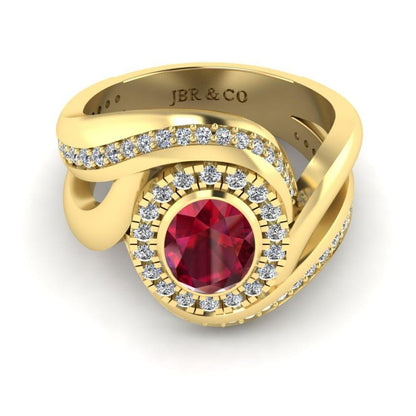 JBR Ruby Halo Wrap Sterling Silver Ring - JBR Jeweler