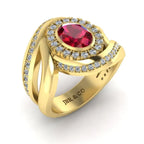 JBR Ruby Halo Wrap Sterling Silver Ring - JBR Jeweler