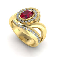 JBR Ruby Halo Wrap Sterling Silver Ring - JBR Jeweler