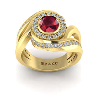 JBR Ruby Halo Wrap Sterling Silver Ring - JBR Jeweler