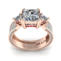 JBR Scrollwork Princess Cut Sterling Silver Ring - JBR Jeweler