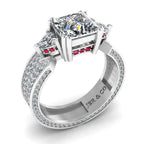 JBR Scrollwork Princess Cut Sterling Silver Ring - JBR Jeweler