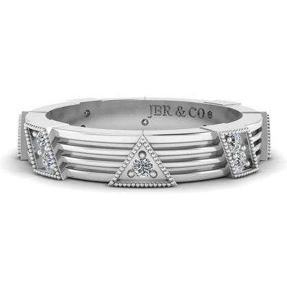 JBR Simple Design Round Cut Sterling Silver Women's Band - JBR Jeweler