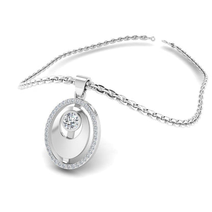 JBR Simple Evergreen Style Round Cut Sterling Silver Necklace - JBR Jeweler