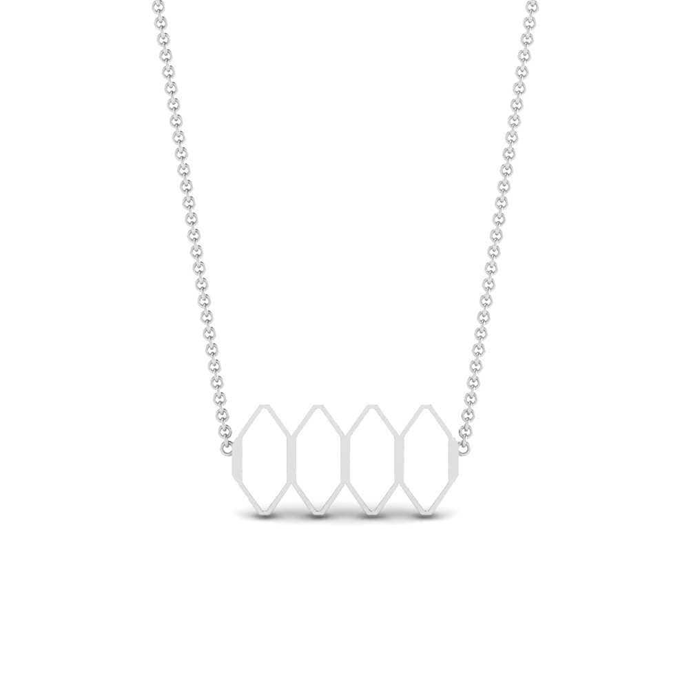 JBR Simple Honeybee Hive Sterling Silver Chain Necklace - JBR Jeweler