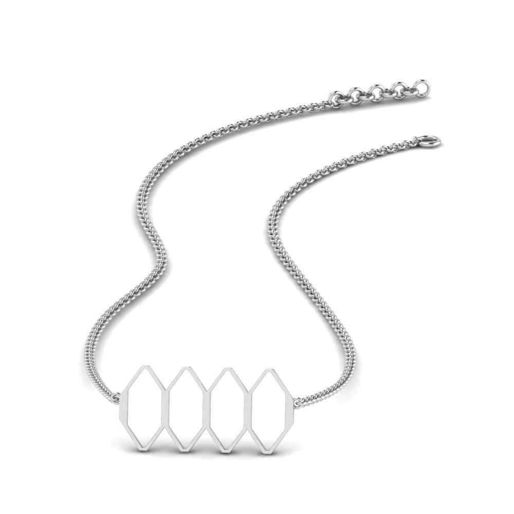 JBR Simple Honeybee Hive Sterling Silver Chain Necklace - JBR Jeweler