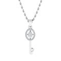 JBR Simple Key Round Cut Sterling Silver Pendant Necklace - JBR Jeweler