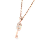 JBR Simple Key Round Cut Sterling Silver Pendant Necklace - JBR Jeweler