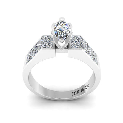 JBR Simple Marquise Cut Sterling Silver Ring - JBR Jeweler