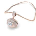 JBR Simple Radiant Cut Sterling Silver Pendant Necklace - JBR Jeweler