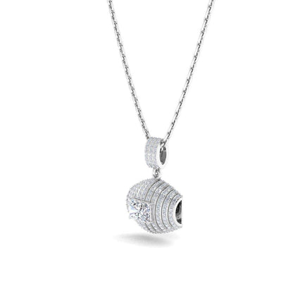 JBR Simple Radiant Cut Sterling Silver Pendant Necklace - JBR Jeweler