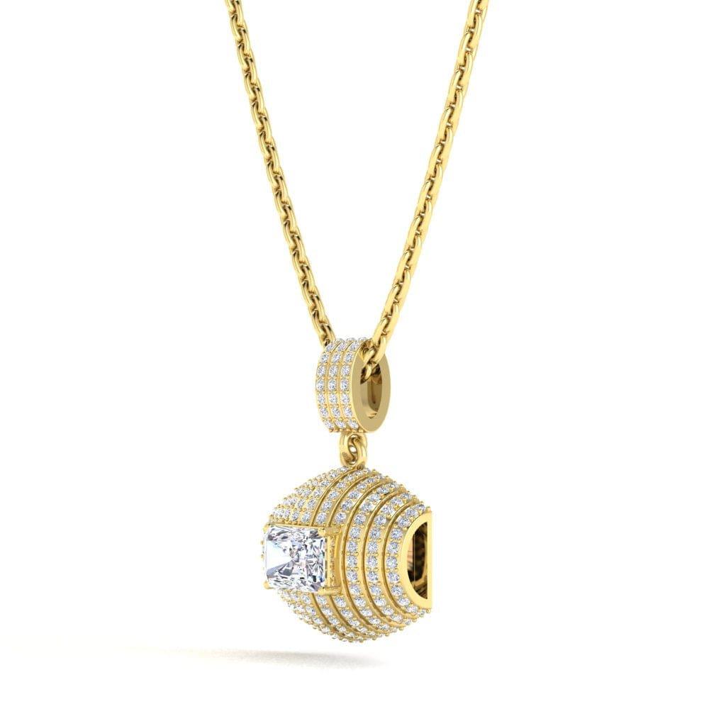 JBR Simple Radiant Cut Sterling Silver Pendant Necklace - JBR Jeweler