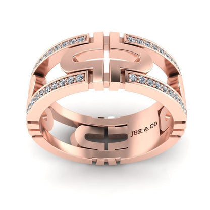 JBR Simple Round Cut Sterling Silver Band - JBR Jeweler