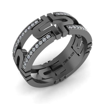 JBR Simple Round Cut Sterling Silver Band - JBR Jeweler