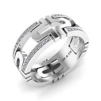 JBR Simple Round Cut Sterling Silver Band - JBR Jeweler