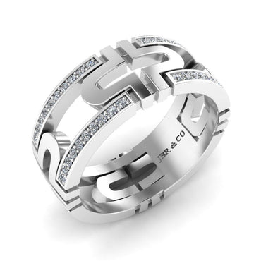 JBR Simple Round Cut Sterling Silver Band - JBR Jeweler