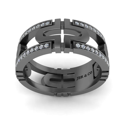 JBR Simple Round Cut Sterling Silver Band - JBR Jeweler