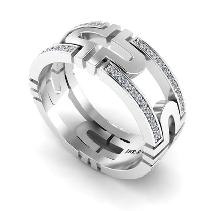 JBR Simple Round Cut Sterling Silver Band - JBR Jeweler