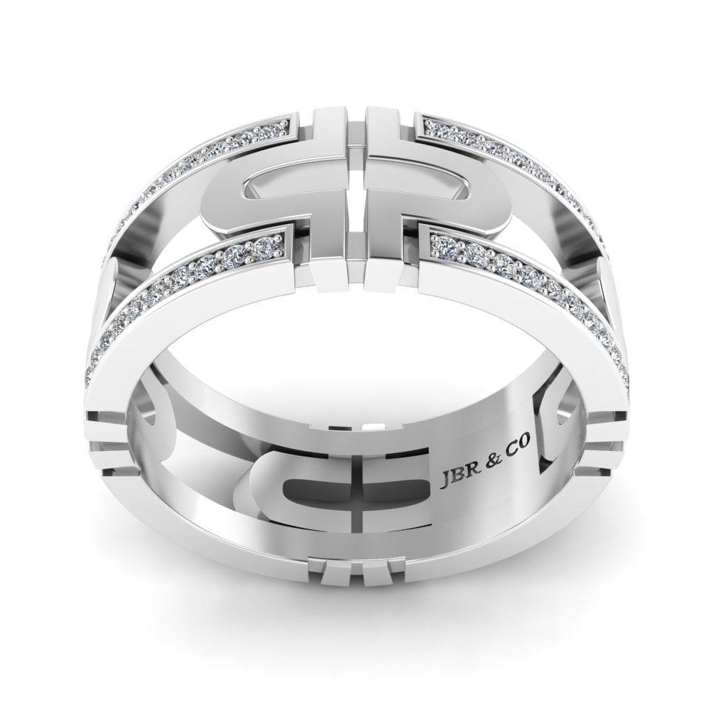 JBR Simple Round Cut Sterling Silver Band - JBR Jeweler