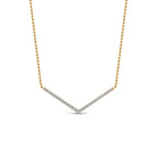 JBR Simple V Shaped Diamond Sterling Silver Pendant Necklace - JBR Jeweler