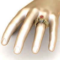 JBR Skeleton Crown Garnet Sterling Silver Skull Ring - JBR Jeweler