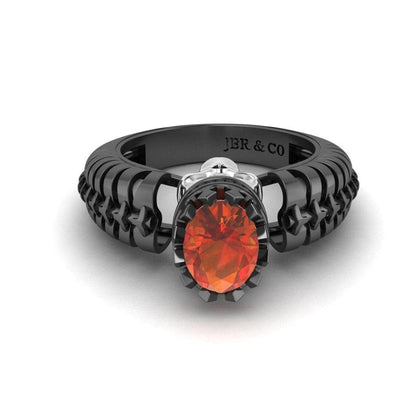 JBR Skeleton Crown Garnet Sterling Silver Skull Ring - JBR Jeweler