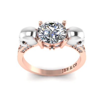 JBR Skull Design Engagement Rings In Sterling Silver - JBR Jeweler