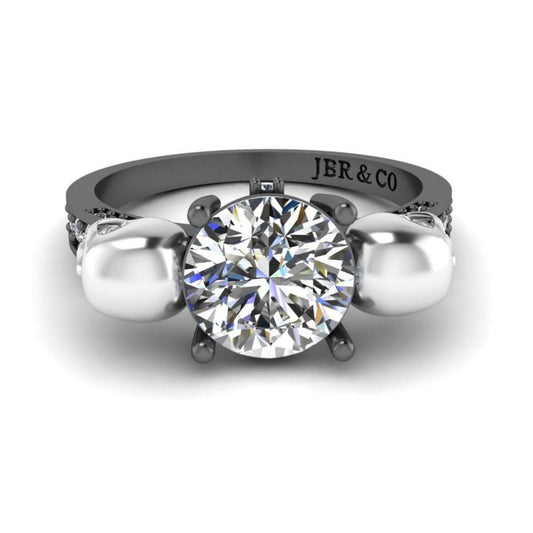 JBR Skull Design Engagement Rings In Sterling Silver - JBR Jeweler