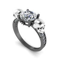 JBR Skull Design Engagement Rings In Sterling Silver - JBR Jeweler